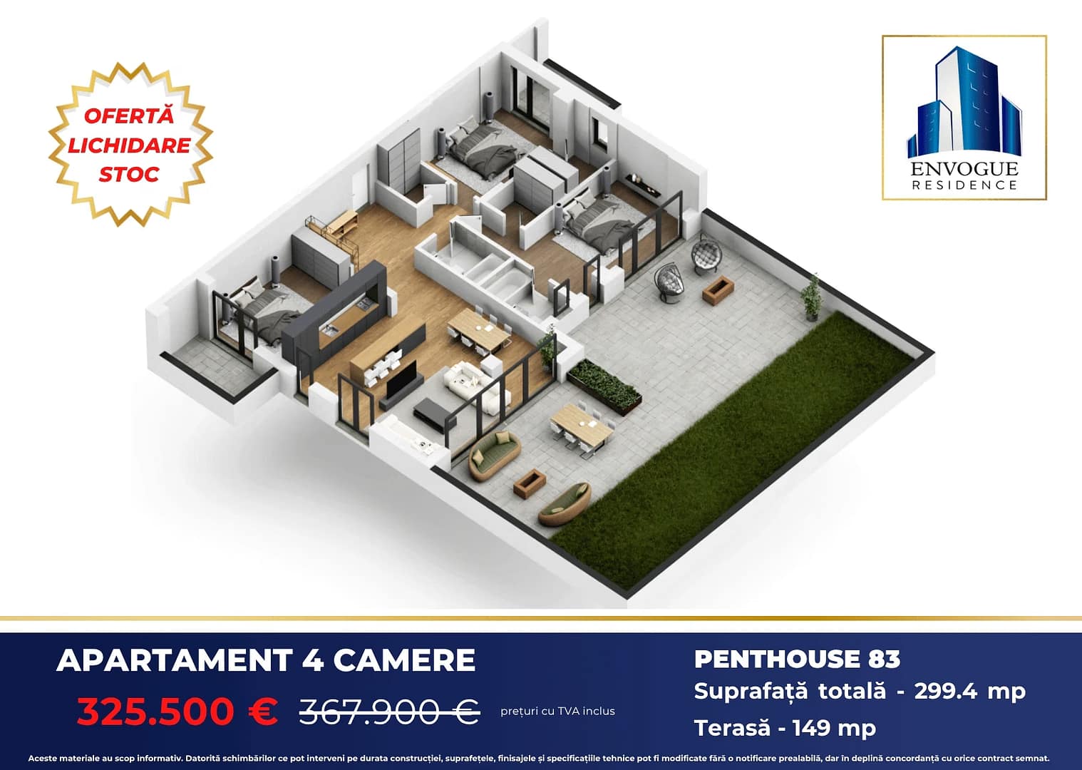 Apartament penthouse in Militari