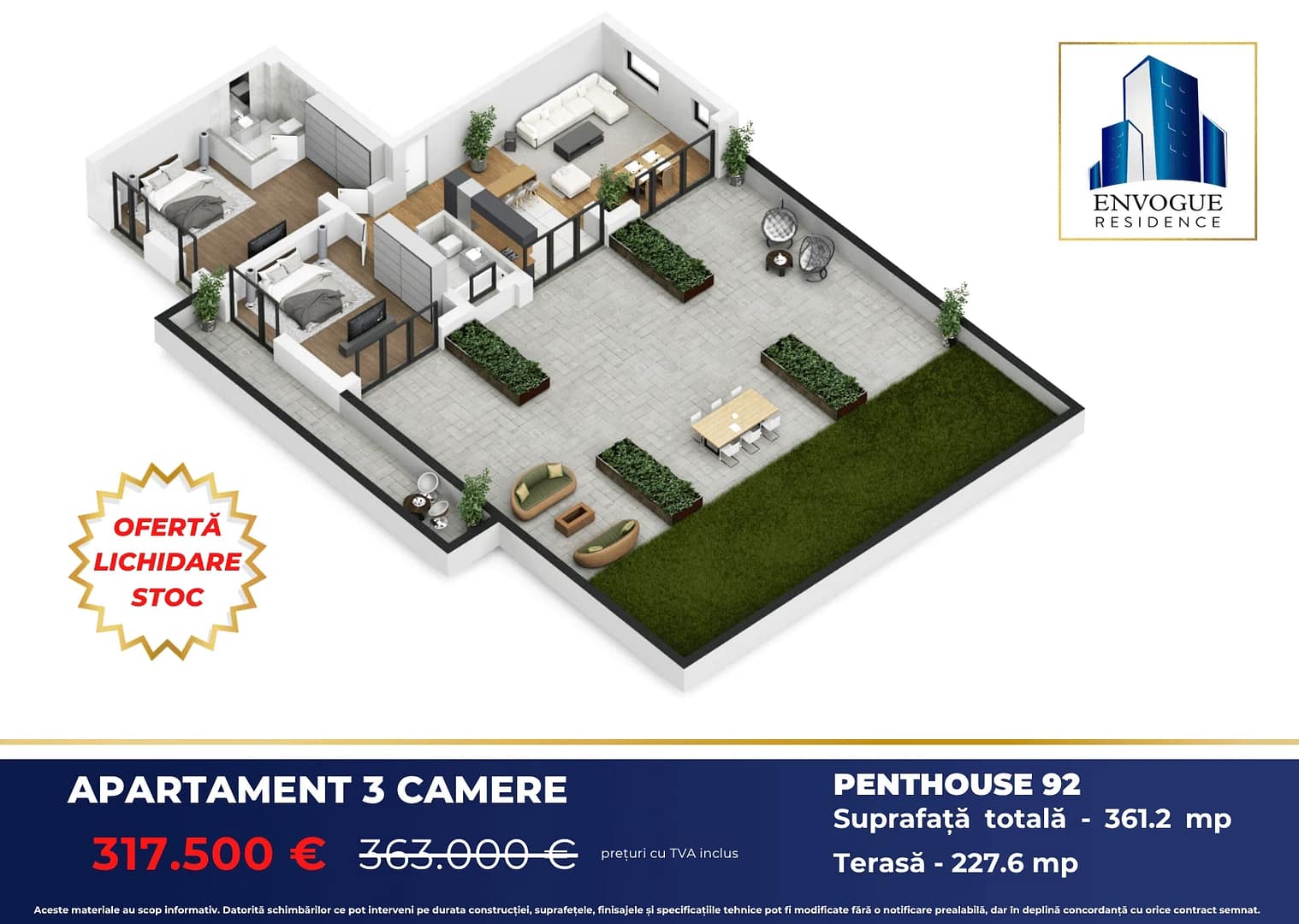 Apartament penthouse in Militari